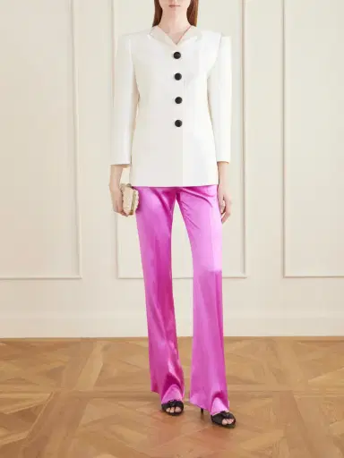 Valentino Garavani Silk-blend Duchesse Straight-leg Pants | Thumbnail 2 Valentino Garavani Silk-blend Duchesse Straight-leg Pants | Thumbnail 2