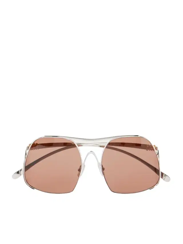 Miu Miu Eyewear Square-frame Silver-tone Sunglasses