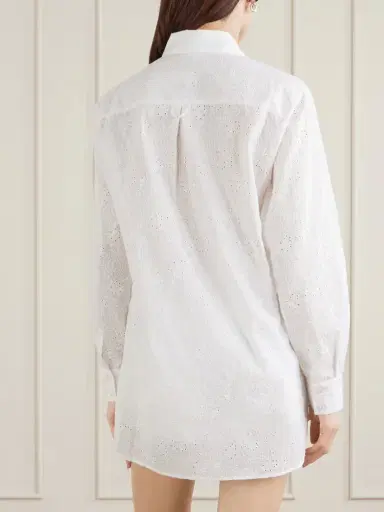 Loretta Caponi Arabelle Pleated Broderie Anglaise Cotton Shirt | Thumbnail 3 Loretta Caponi Arabelle Pleated Broderie Anglaise Cotton Shirt | Thumbnail 3