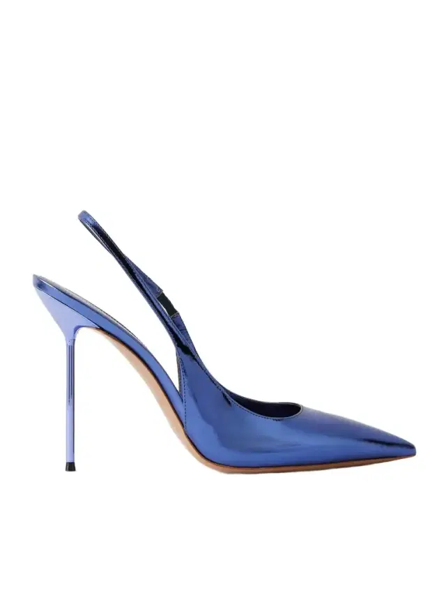 Paris Texas Lidia 105 Mirrored-leather Slingback Pumps