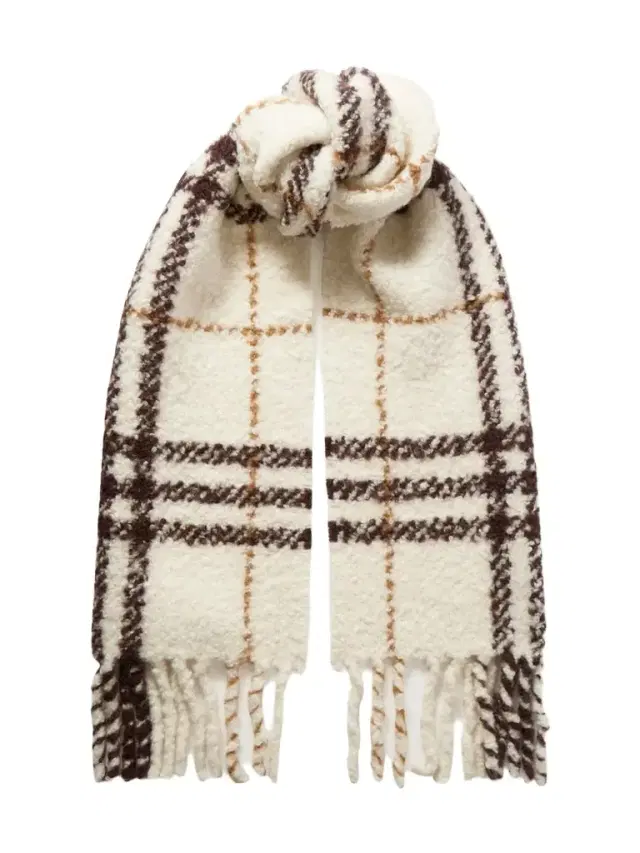 Burberry Fringed Checked Alpaca-blend Bouclé Scarf