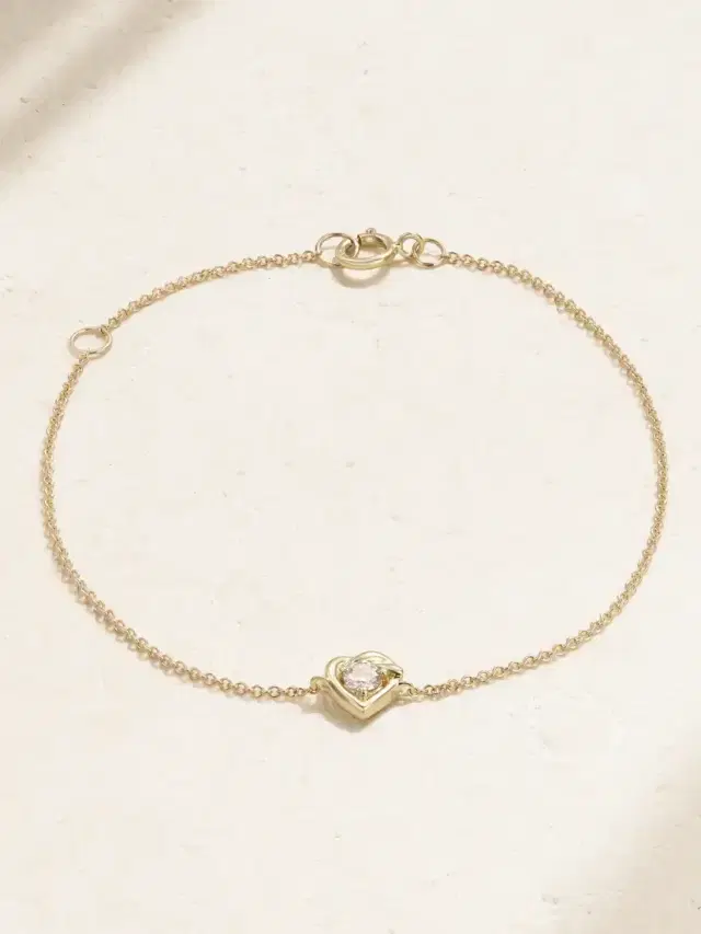 STONE AND STRAND Tie The Knot 10-karat Gold Diamond Bracelet