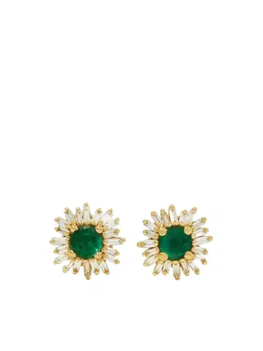 Suzanne Kalan 18-karat Gold, Emerald And Diamond Earrings | Thumbnail 1