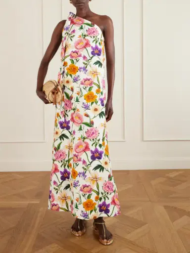 Borgo de Nor Lani One-shoulder Tie-detailed Floral-print Satin-crepe Maxi Dress | Thumbnail 2 Borgo de Nor Lani One-shoulder Tie-detailed Floral-print Satin-crepe Maxi Dress | Thumbnail 2