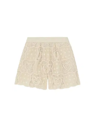 Zimmermann Wanderlust Crocheted Embroidered Cotton-blend Shorts | Thumbnail 1 Zimmermann Wanderlust Crocheted Embroidered Cotton-blend Shorts | Thumbnail 1