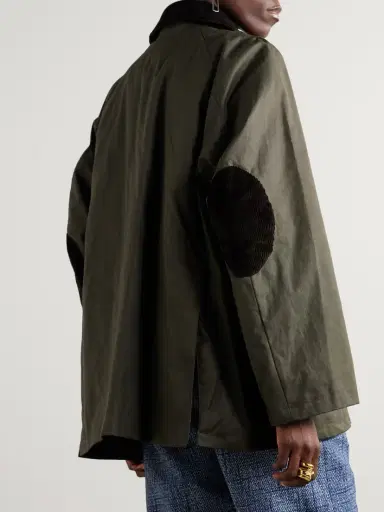 TOTEME Oversized Corduroy-trimmed Waxed Organic Cotton Jacket | Thumbnail 4 TOTEME Oversized Corduroy-trimmed Waxed Organic Cotton Jacket | Thumbnail 4