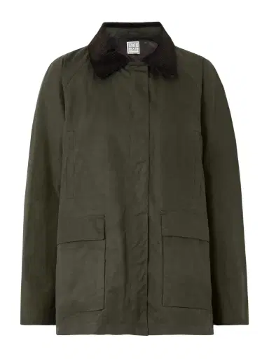 TOTEME Oversized Corduroy-trimmed Waxed Organic Cotton Jacket | Thumbnail 1 TOTEME Oversized Corduroy-trimmed Waxed Organic Cotton Jacket | Thumbnail 1
