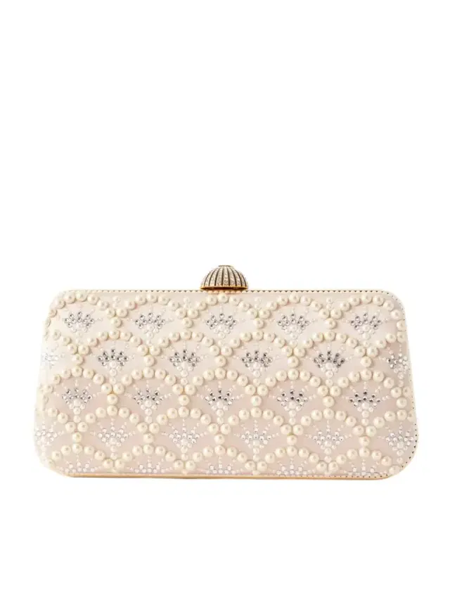 Carry Secrets Embellished Satin Clutch