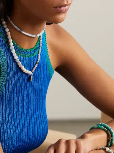 Sydney Evan 14-karat Gold And Diamond Beaded Choker | Thumbnail 5