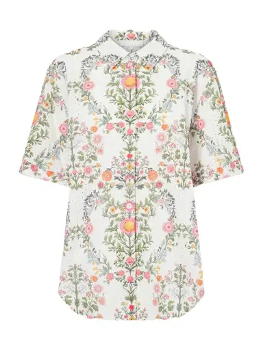 Borgo de Nor Akari Printed Broderie Anglaise Cotton Shirt | Thumbnail 1
