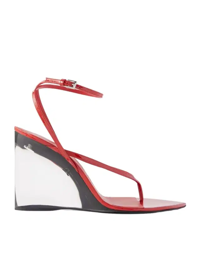 Alaïa Tong 90 Patent-leather Wedge Sandals