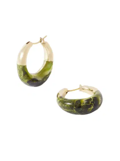 Dinosaur Designs Small Gold-tone And Resin Hoop Earrings | Thumbnail 1 Dinosaur Designs Small Gold-tone And Resin Hoop Earrings | Thumbnail 1