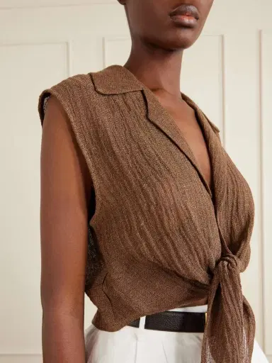 Le Kasha Sanabog Knotted Linen Shirt | Thumbnail 4