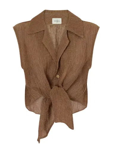 Le Kasha Sanabog Knotted Linen Shirt | Thumbnail 1
