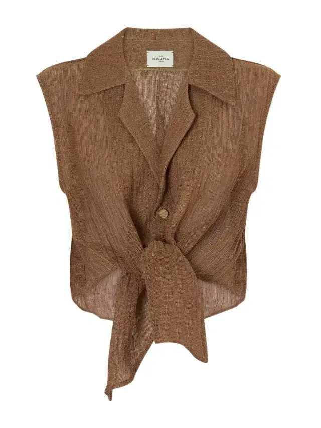 Le Kasha Sanabog Knotted Linen Shirt