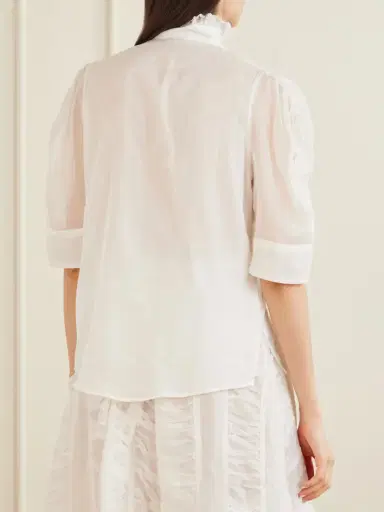 Thierry Colson Vita Ruffled Pleated Cotton-gauze Shirt | Thumbnail 3