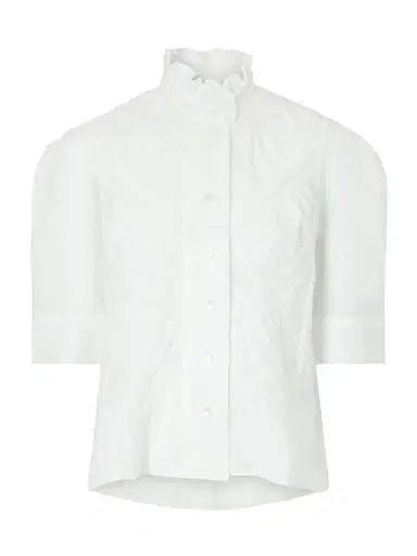 Thierry Colson Vita Ruffled Pleated Cotton-gauze Shirt | Thumbnail 1