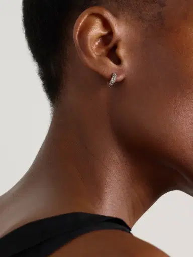 Lucy Delius Chubby Rhodium-plated 14-karat Gold And Diamond Hoop Earrings | Thumbnail 2 Lucy Delius Chubby Rhodium-plated 14-karat Gold And Diamond Hoop Earrings | Thumbnail 2