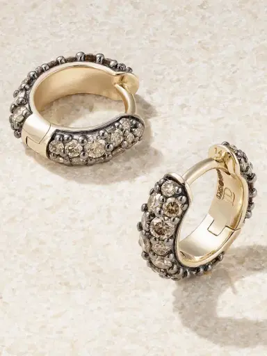 Lucy Delius Chubby Rhodium-plated 14-karat Gold And Diamond Hoop Earrings | Thumbnail 3 Lucy Delius Chubby Rhodium-plated 14-karat Gold And Diamond Hoop Earrings | Thumbnail 3