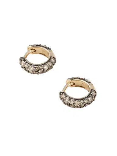 Lucy Delius Chubby Rhodium-plated 14-karat Gold And Diamond Hoop Earrings | Thumbnail 1 Lucy Delius Chubby Rhodium-plated 14-karat Gold And Diamond Hoop Earrings | Thumbnail 1
