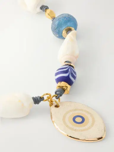TOHUM Evil Eye Gold-plated, Seashell And Ceramic Necklace | Thumbnail 4 TOHUM Evil Eye Gold-plated, Seashell And Ceramic Necklace | Thumbnail 4