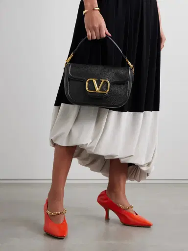 Valentino Garavani Vlogo Embellished Textured-leather Shoulder Bag | Thumbnail 2