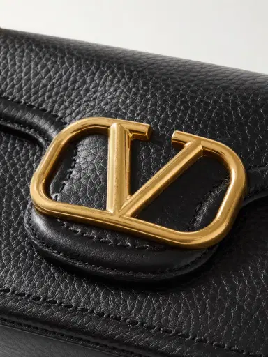 Valentino Garavani Vlogo Embellished Textured-leather Shoulder Bag | Thumbnail 4
