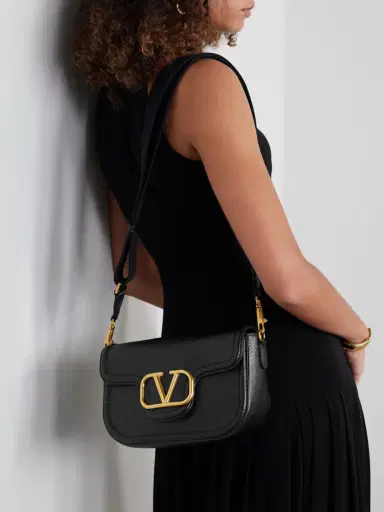 Valentino Garavani Vlogo Embellished Textured-leather Shoulder Bag | Thumbnail 6