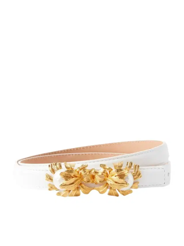 Sonia Petroff Moonflower Embellished Leather Belt