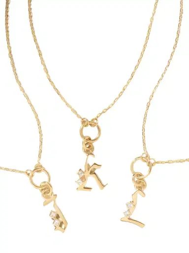 Foundrae Initial 18-karat Gold Diamond Necklace | Thumbnail 1