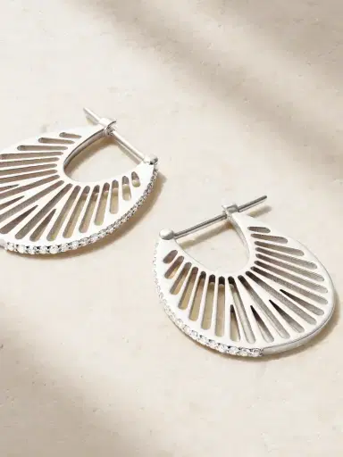 L’Atelier Nawbar Flat Ray Large 18-karat White Gold Diamond Hoop Earrings | Thumbnail 3 L’Atelier Nawbar Flat Ray Large 18-karat White Gold Diamond Hoop Earrings | Thumbnail 3