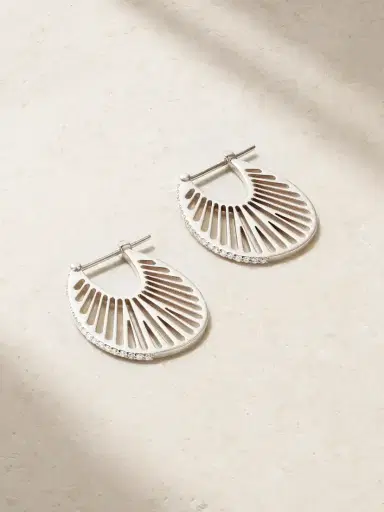 L’Atelier Nawbar Flat Ray Large 18-karat White Gold Diamond Hoop Earrings | Thumbnail 1 L’Atelier Nawbar Flat Ray Large 18-karat White Gold Diamond Hoop Earrings | Thumbnail 1