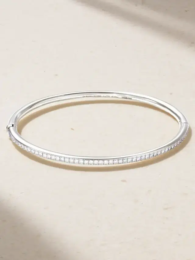 De Beers London Db Classic 18-karat White Gold Diamond Bangle