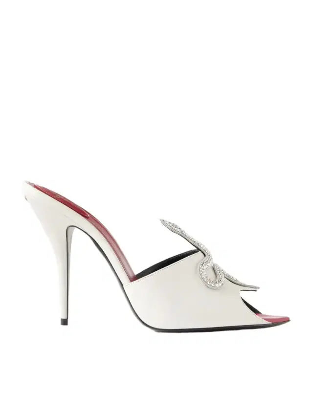 Coeur Vipère 105 Crystal-embellished Leather Mules