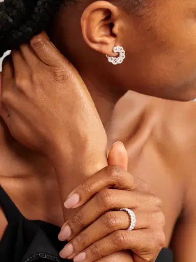 David Morris 18-karat White Gold Diamond Hoop Earrings | Thumbnail 4 David Morris 18-karat White Gold Diamond Hoop Earrings | Thumbnail 4