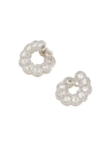 David Morris 18-karat White Gold Diamond Hoop Earrings | Thumbnail 1 David Morris 18-karat White Gold Diamond Hoop Earrings | Thumbnail 1