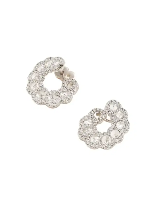 David Morris 18-karat White Gold Diamond Hoop Earrings