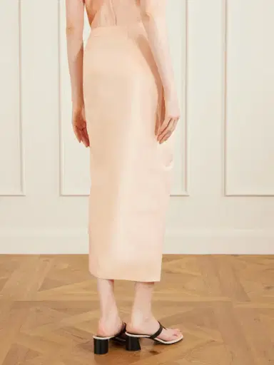 Khaite Shay Tie-detailed Draped Cotton-poplin Wrap Midi Skirt | Thumbnail 4