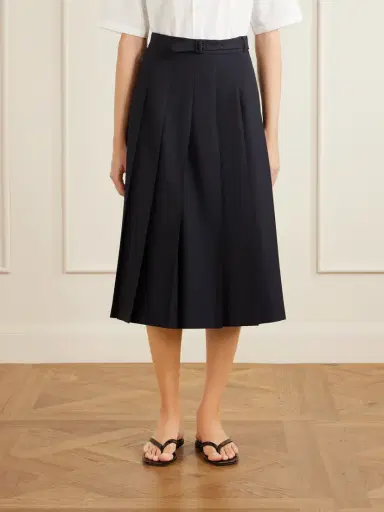 Auralee Pleated Wool And Mohair-blend Midi Skirt | Thumbnail 3 Auralee Pleated Wool And Mohair-blend Midi Skirt | Thumbnail 3