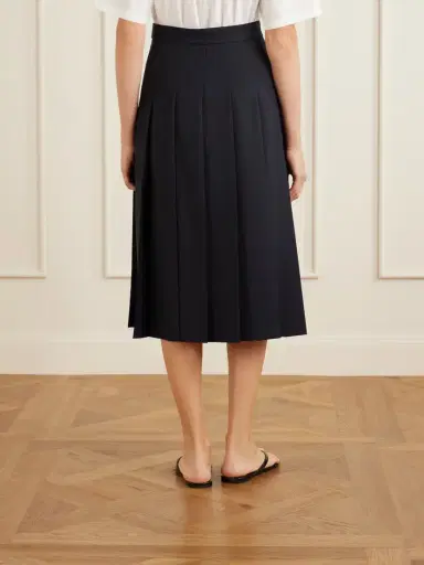 Auralee Pleated Wool And Mohair-blend Midi Skirt | Thumbnail 4 Auralee Pleated Wool And Mohair-blend Midi Skirt | Thumbnail 4