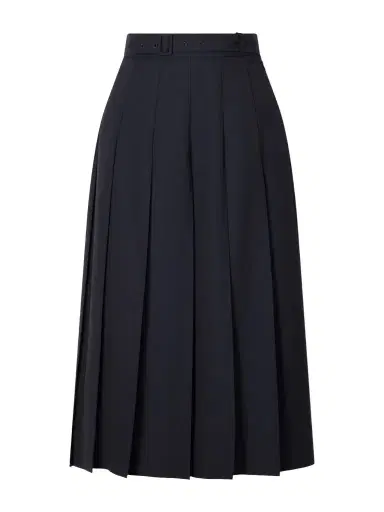 Auralee Pleated Wool And Mohair-blend Midi Skirt | Thumbnail 1 Auralee Pleated Wool And Mohair-blend Midi Skirt | Thumbnail 1