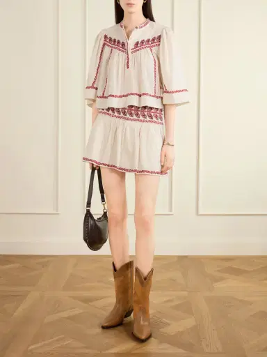 Marant Étoile Juline Embroidered Organic Cotton Shirt | Thumbnail 2 Marant Étoile Juline Embroidered Organic Cotton Shirt | Thumbnail 2