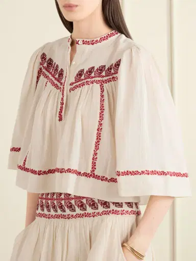 Marant Étoile Juline Embroidered Organic Cotton Shirt | Thumbnail 4 Marant Étoile Juline Embroidered Organic Cotton Shirt | Thumbnail 4