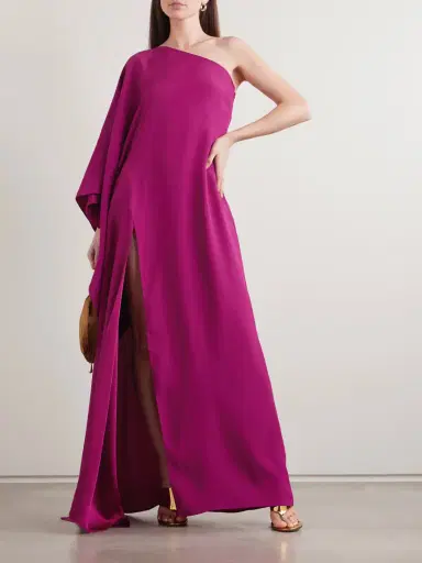 Taller Marmo Paloma Scarf-detailed One-shoulder Satin-crepe Maxi Dress | Thumbnail 2 Taller Marmo Paloma Scarf-detailed One-shoulder Satin-crepe Maxi Dress | Thumbnail 2