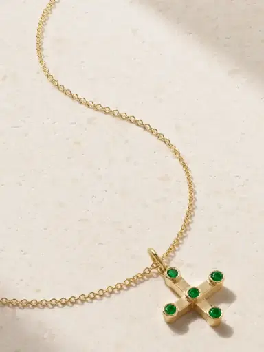 Ileana Makri Stepping Stone 18-karat Gold Emerald Necklace | Thumbnail 1
