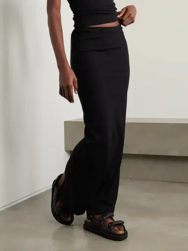 ÉTERNE Emma Ribbed Stretch-jersey Maxi Skirt | Thumbnail 3 ÉTERNE Emma Ribbed Stretch-jersey Maxi Skirt | Thumbnail 3