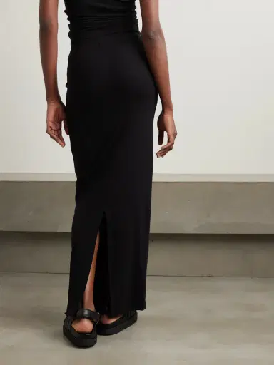 ÉTERNE Emma Ribbed Stretch-jersey Maxi Skirt | Thumbnail 4 ÉTERNE Emma Ribbed Stretch-jersey Maxi Skirt | Thumbnail 4