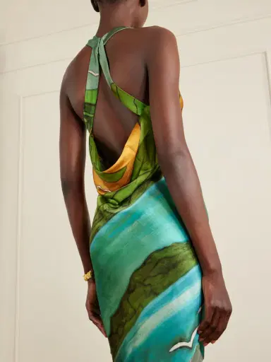 Donde Esteban Magdalena Printed Silk-blend Satin Maxi Dress | Thumbnail 4 Donde Esteban Magdalena Printed Silk-blend Satin Maxi Dress | Thumbnail 4