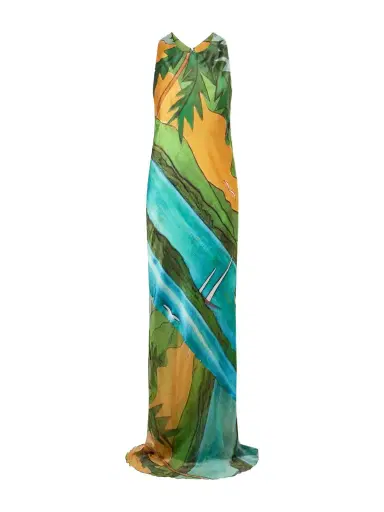 Donde Esteban Magdalena Printed Silk-blend Satin Maxi Dress | Thumbnail 1 Donde Esteban Magdalena Printed Silk-blend Satin Maxi Dress | Thumbnail 1