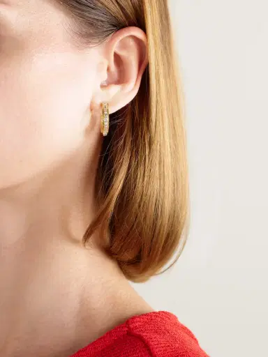 Ileana Makri Inside Out Ripple 18-karat Gold, Rhodium-plated And Diamond Hoop Earrings | Thumbnail 2